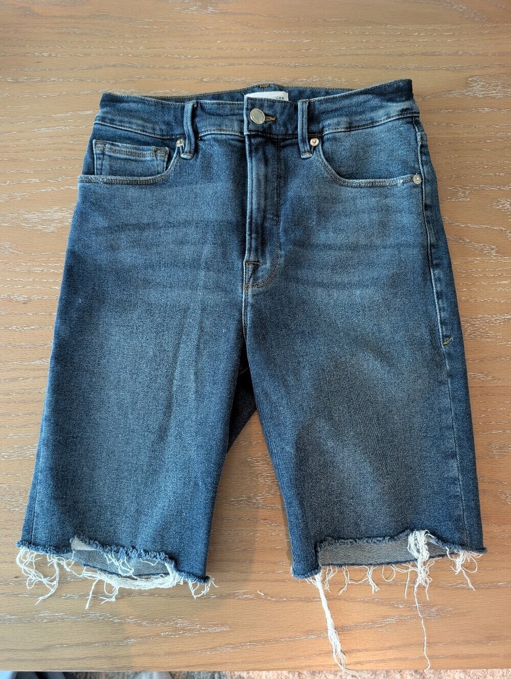 Good American Bermuda Jean Shorts High Waist Denim Size 4 / 27